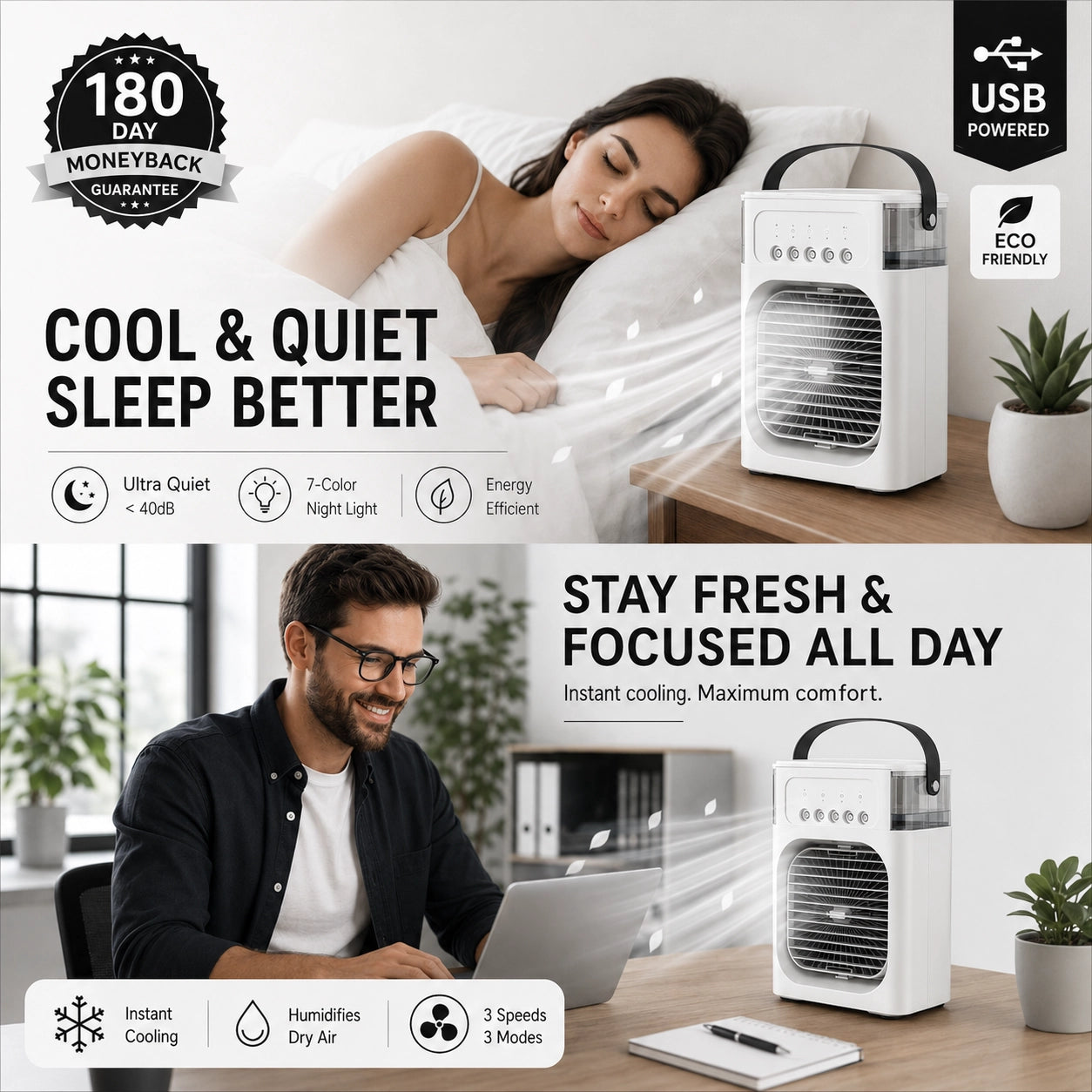 Vitonest™ | Portable Air Conditioners, 4-in-1 Evaporative Air Cooler