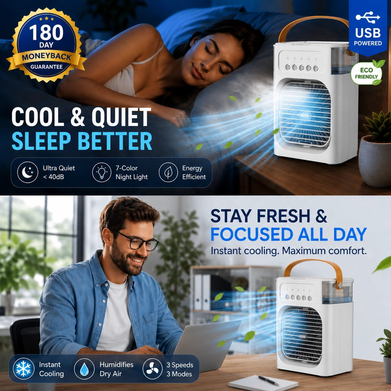 Vitonest™ | Portable Air Conditioners, 4-in-1 Evaporative Air Cooler